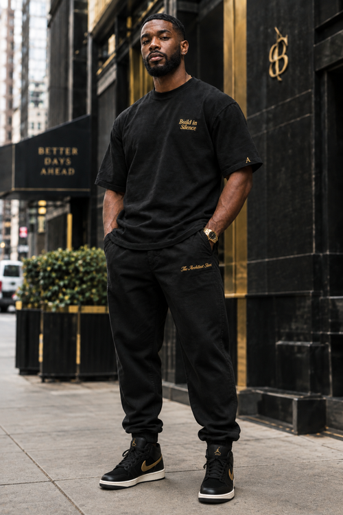 Full Outfit — Build in Silence Tee + Joggers