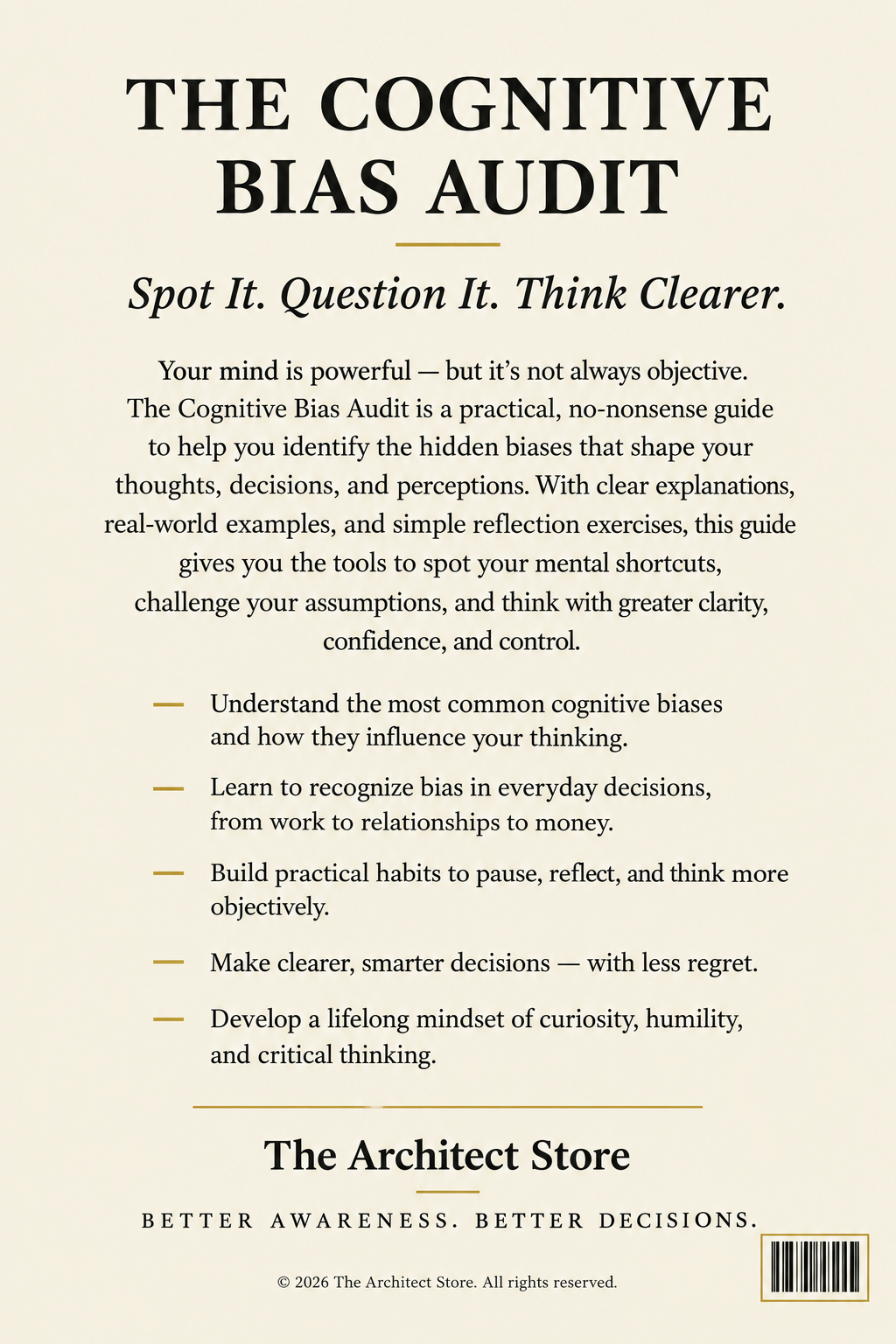 The Cognitive Bias Audit — Back Cover