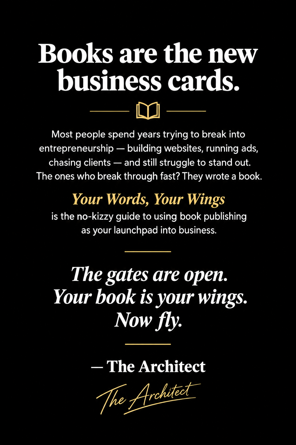 Back Cover – The Architect Signature Version