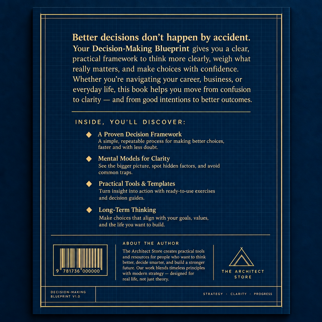 Your Decision-Making Blueprint — Back Cover