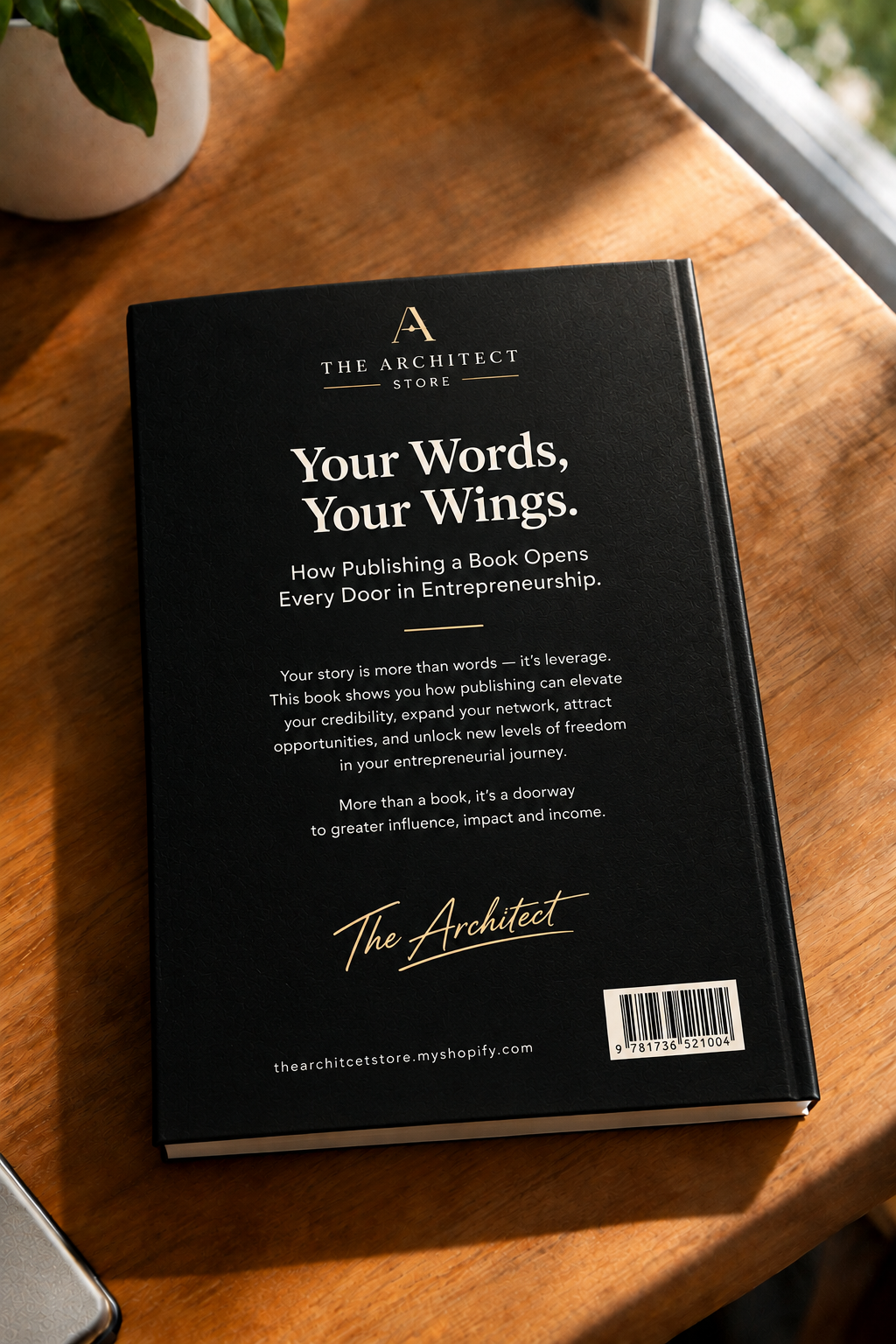 Your Words, Your Wings — Back Cover with Signature